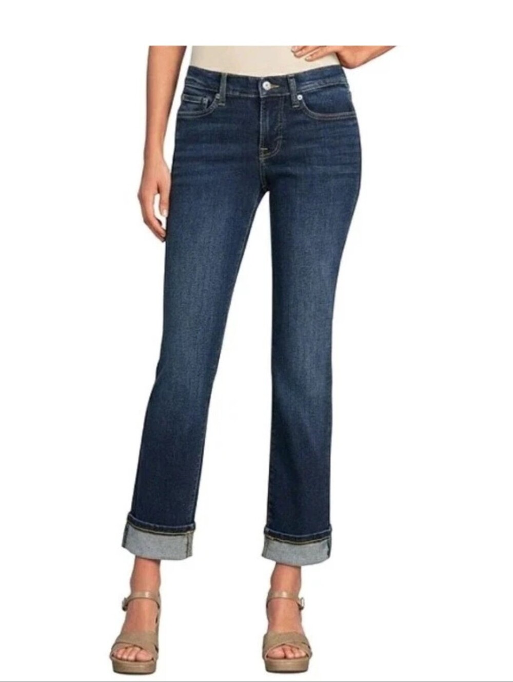 Lucky Brand Jean Mid Rise Sweet Crop Stretch Denim Straight Dark Women's 10/30